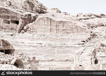 in petra jordan the antique street full of columns and architecture heritage