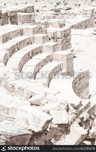 in petra jordan the antique street full of columns and architecture heritage