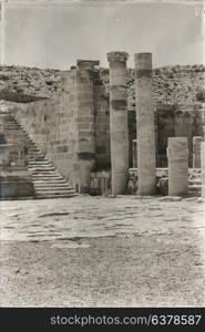 in petra jordan the antique street full of columns and architecture heritage