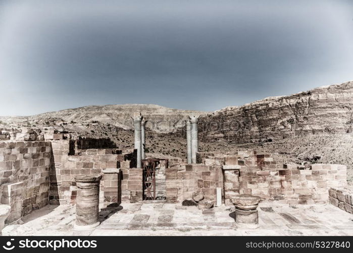 in petra jordan the view of the monuments from the ruins of the antique church