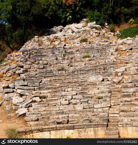 in phaselis temple turkey asia old ruined column and destroyed stone