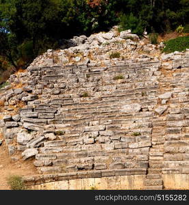 in phaselis temple turkey asia old ruined column and destroyed stone