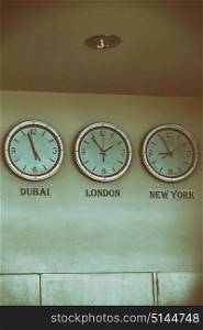 in philipphines airport different watch with worldwide timezone