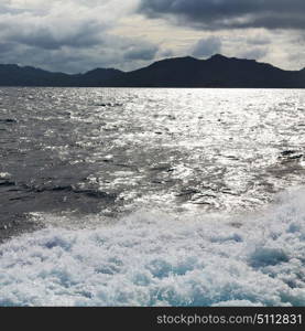 in philippines island the pacific ocean clouds and lights view from a boat