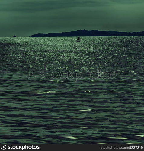 in philippines island the pacific ocean clouds and lights view from a boat