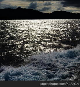 in philippines island the pacific ocean clouds and lights view from a boat