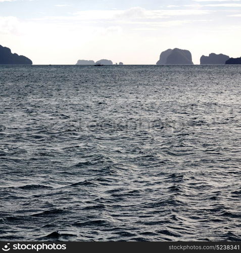 in philippines island the pacific ocean clouds and lights view from a boat