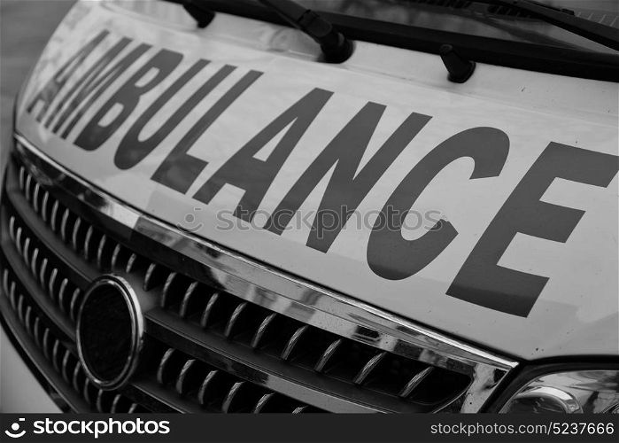 in philippines old dirty bonnet of an ambulance concept of medical care