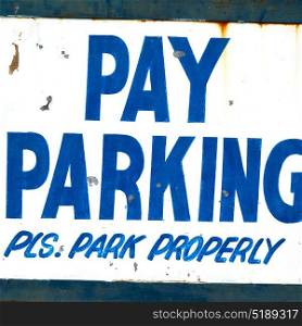 in philippines old dirty label of parking signal concept