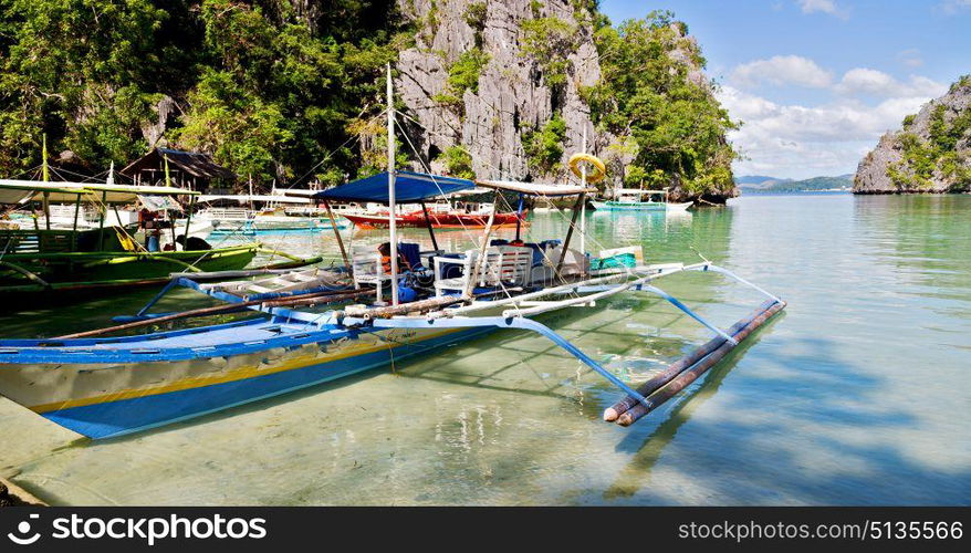 in philippines view from a cliff of the beautiful paradise bay and tropical lagoon