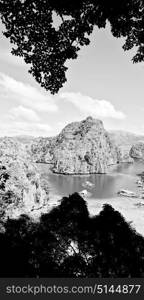 in philippines view from a cliff of the beautiful paradise bay and tropical lagoon