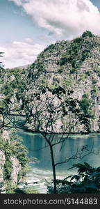 in philippines view from a cliff of the beautiful paradise bay and tropical lagoon