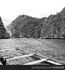 in philippines view from a cliff of the beautiful paradise bay and tropical lagoon