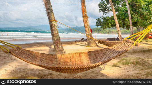 in philippines view from an hammock near ocean beach and sky concept of relax