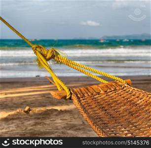 in philippines view from an hammock near ocean beach and sky concept of relax