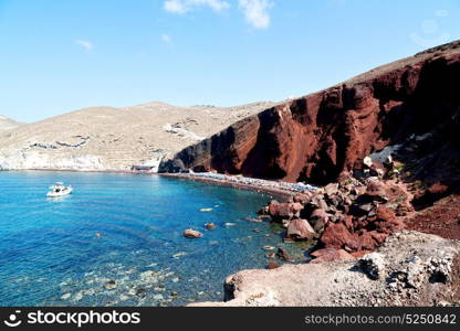 in santorini greece europe water and mediterranean coastline sea red beach