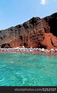 in santorini greece europe water and mediterranean coastline sea red beach