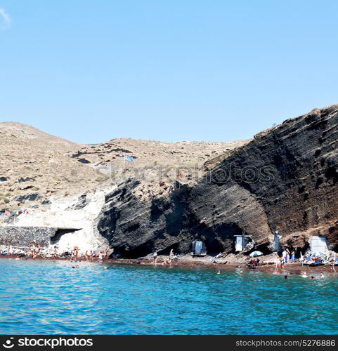 in santorini greece europe water and mediterranean coastline sea red beach