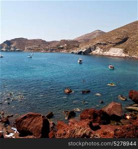 in santorini greece europe water and mediterranean coastline sea red beach