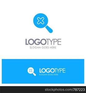In, Search, Zoom Blue Solid Logo with place for tagline
