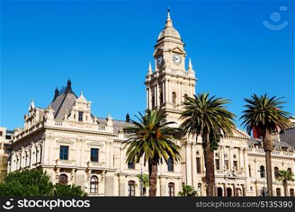 in south africa close up of the blur city hall of cape town and clear sky