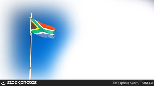 in south africa close up of the blur national flag on pole