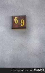 in south africa close up of the blur number in a wall house like texture background