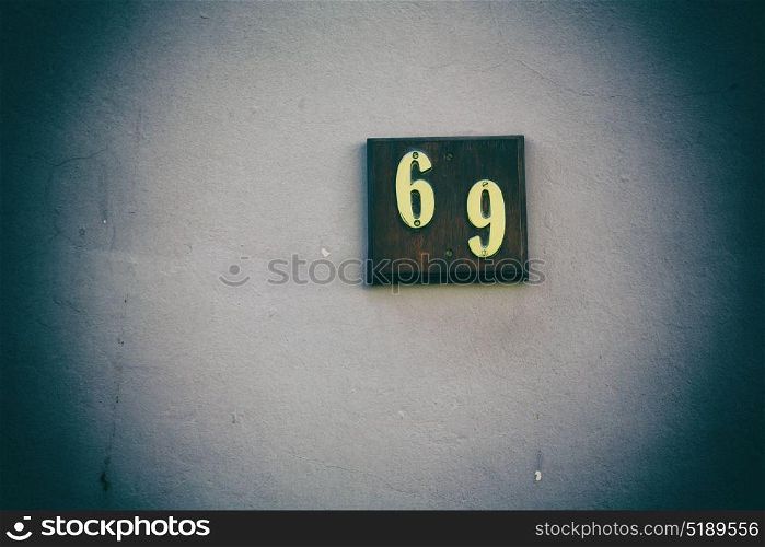 in south africa close up of the blur number in a wall house like texture background