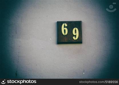 in south africa close up of the blur number in a wall house like texture background