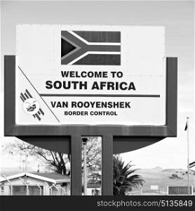in south africa control border signal welcome concept and sky