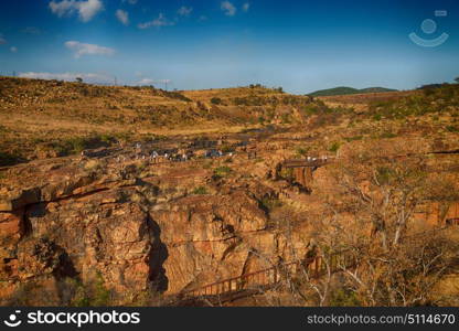 in south africa river canyon park nature reserve sky and rock