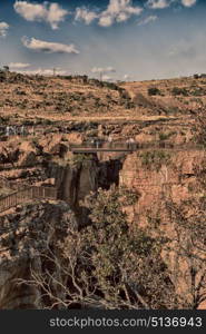 in south africa river canyon park nature reserve sky and rock