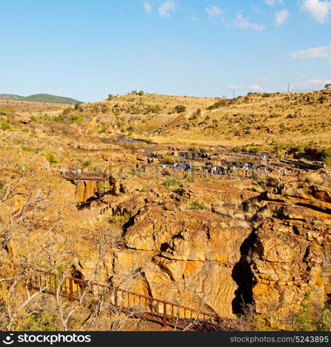 in south africa river canyon park nature reserve sky and rock