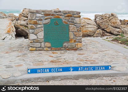 in south africa road sign of cape agulahs the most southern african point