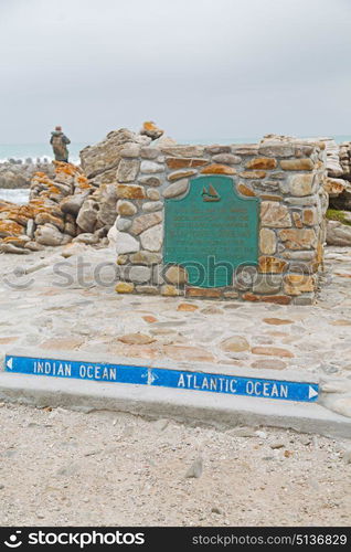 in south africa road sign of cape agulahs the most southern african point