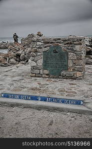 in south africa road sign of cape agulahs the most southern african point