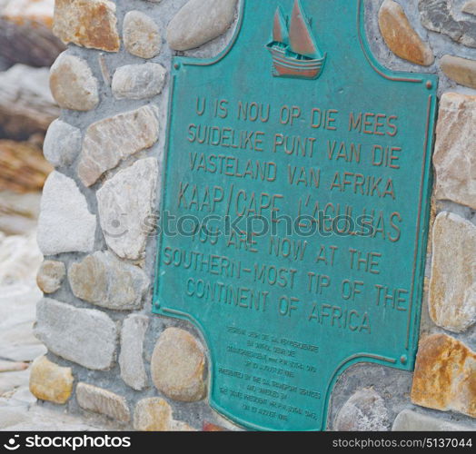 in south africa road sign of cape agulahs the most southern african point