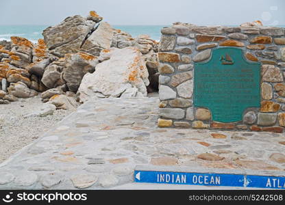 in south africa road sign of cape agulahs the most southern african point