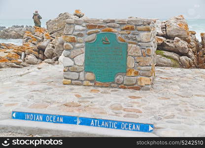 in south africa road sign of cape agulahs the most southern african point