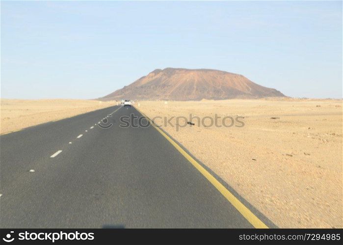 in sudan africa the street in the nubian desert concept of wild and adventure 