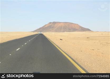 in sudan africa the street in the nubian desert concept of wild and adventure 
