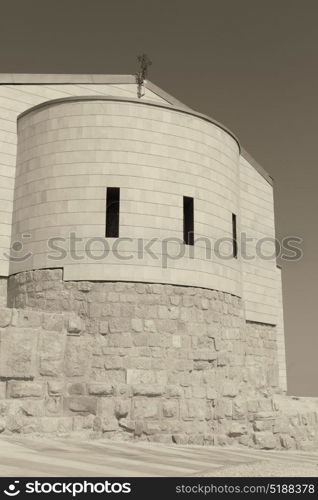 in the antique monastery religion site of mount nebo in jordan