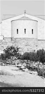 in the antique monastery religion site of mount nebo in jordan