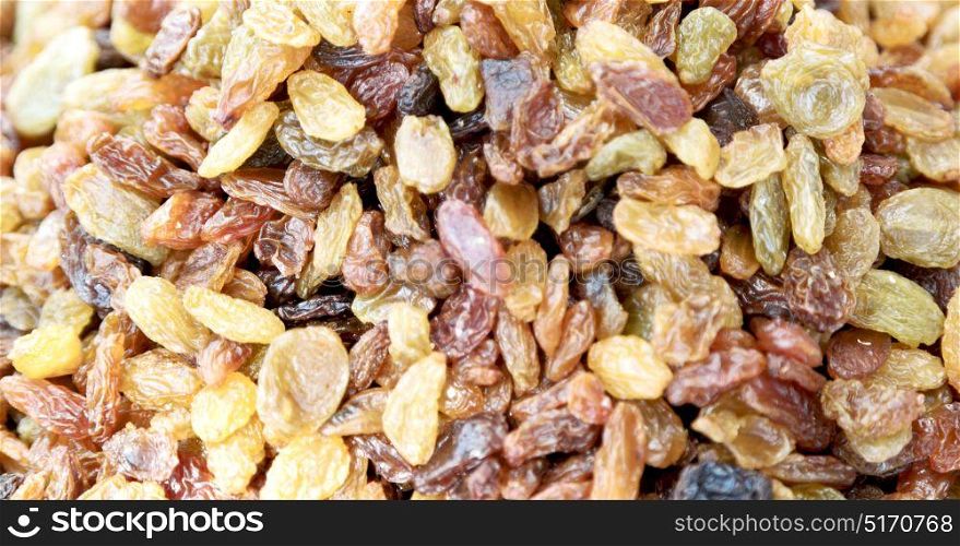 in the bazzar lots of dried raisin fruits like healty food concept
