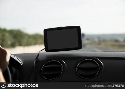 In the car with navigation device