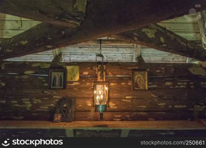 In the chapel of the holy spring of the Great Martyr Paraskeva Pyatnitsa Batin Klyuch, the village of Ushakovo, Buysky district, Kostroma region, Russia.