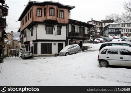 In the city of Veliko Tarnovo in Bulgaria in the winter