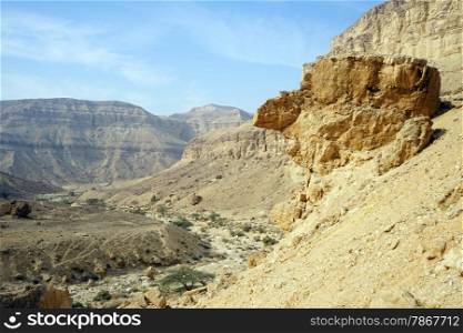 In the crater Makhtesh Katan in Negev desert, Israel