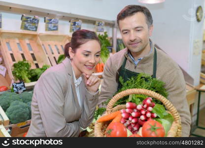 in the fresh produce shop