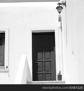 in the greece island window and door white colors old architecture